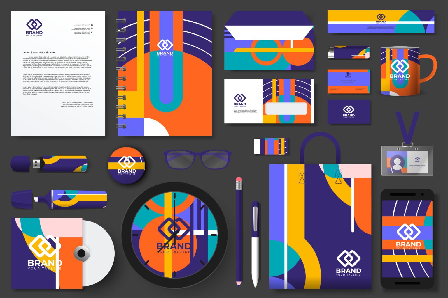 Stationery design set in vector format